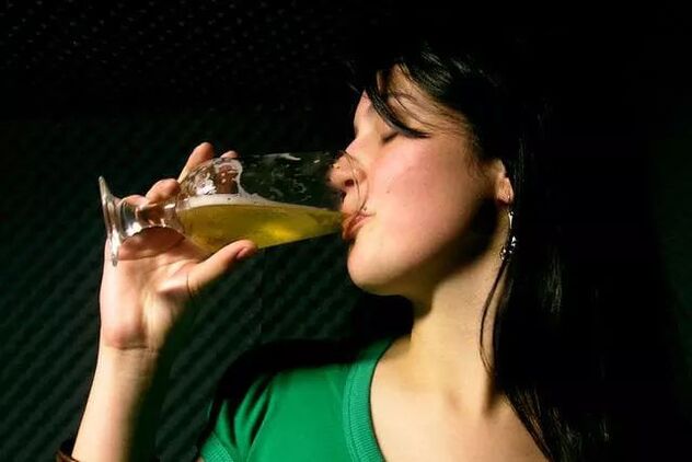 Female beer drinking